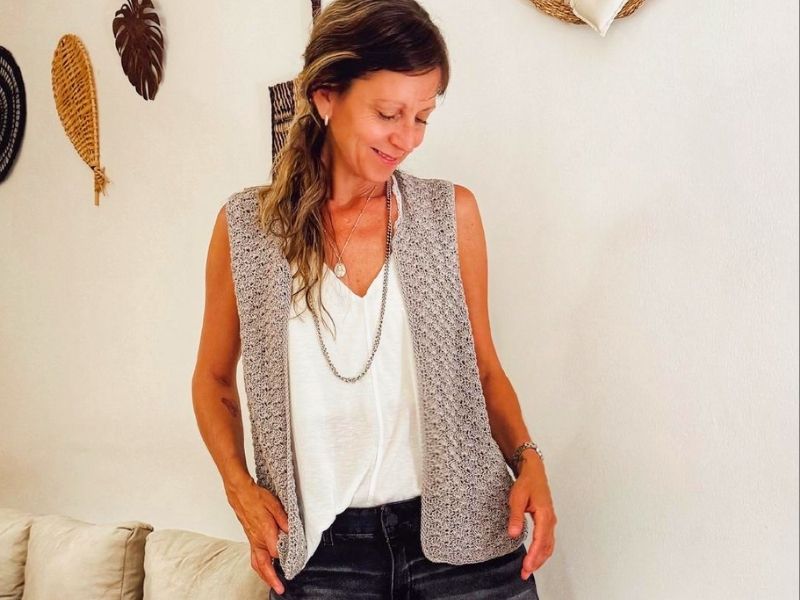 Chaleco Paloma tejido a Crochet — Santa Calma Studio